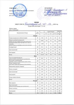 Меню возрастная категория 7-11 лет 05.12.2025